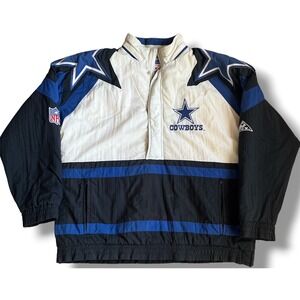 Vintage Dallas Cowboys Apex One Pro Line Puffer Jacket Mens Medium Half Zip NFL